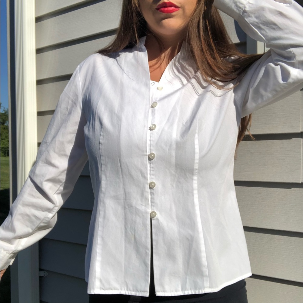 white button up top